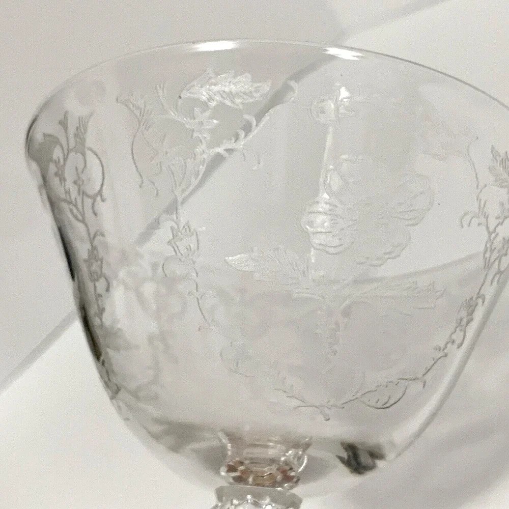 Vintage Stem Fostoria Shirley Clear Champagne Tall Sherbet Glass Etch Elegant
